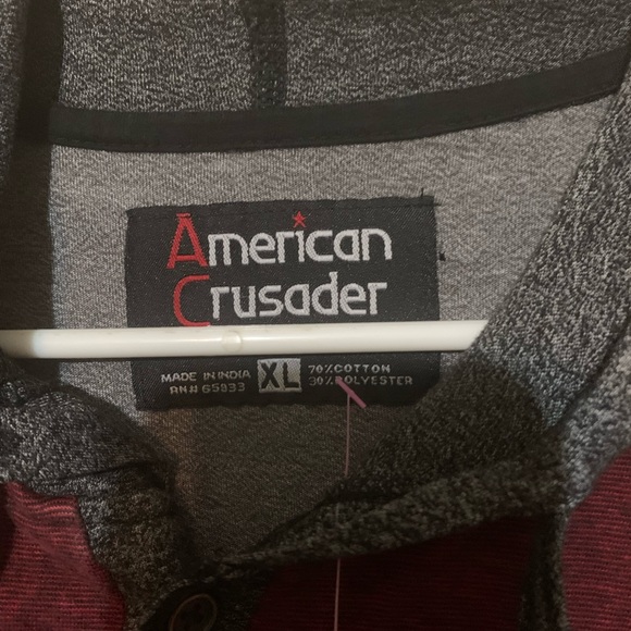 COPY - American Crusader hooded long sleeve shirt. - Picture 2 of 3
